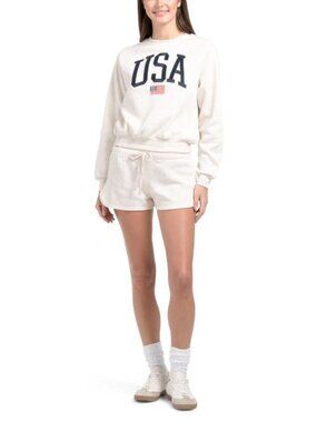 SWEET APPAREL Usa Sweatshirt And Micro Shorts Set
